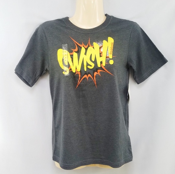 NEW Reebok Boys Dark Gray Graphic T-Shirt S - Picture 1 of 7